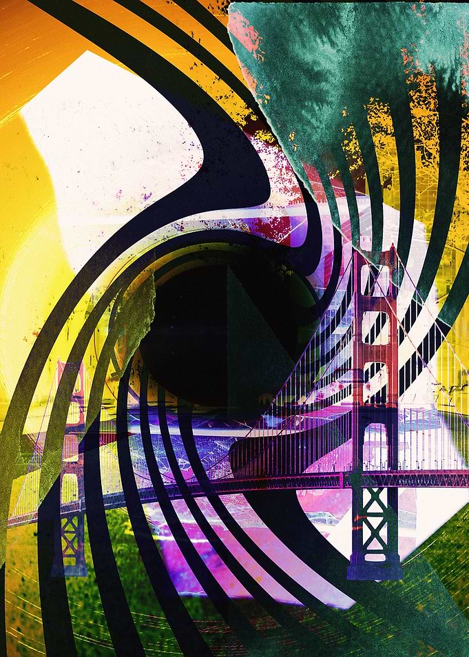 Golden Gate Bridge Abstract Collage