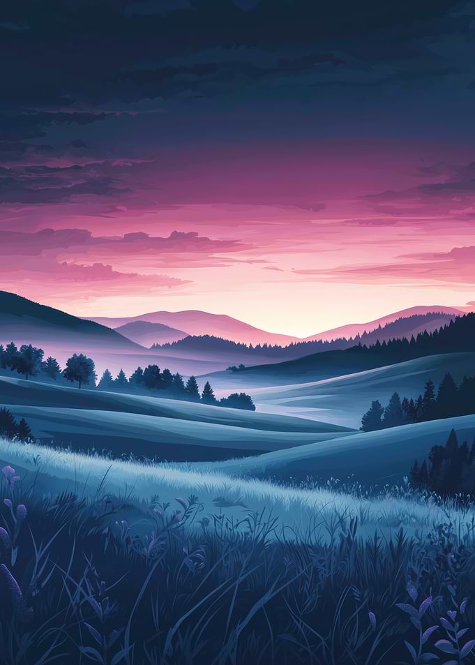 Rolling Hills at Dusk
