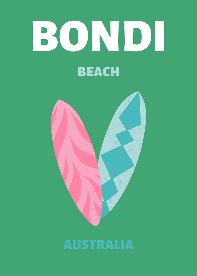 Bondi Beach Australia Surfboards Art