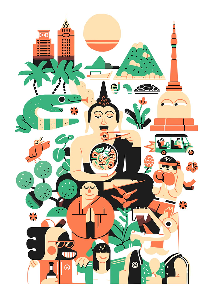 Thailand Travel Illustration