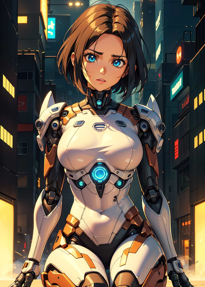 Anime Girl in Cybernetic Suit