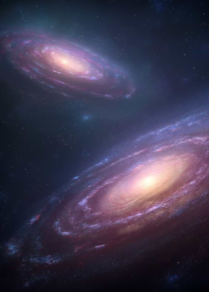 Two Galaxies in Deep Space