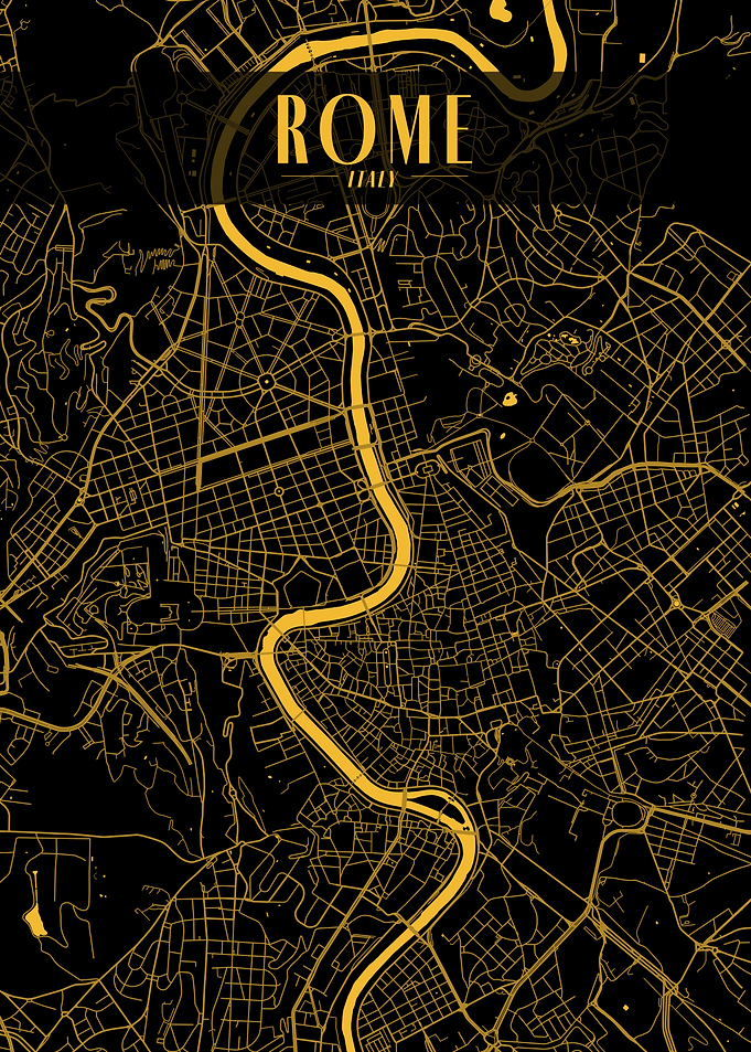 Rome Golden Map Art
