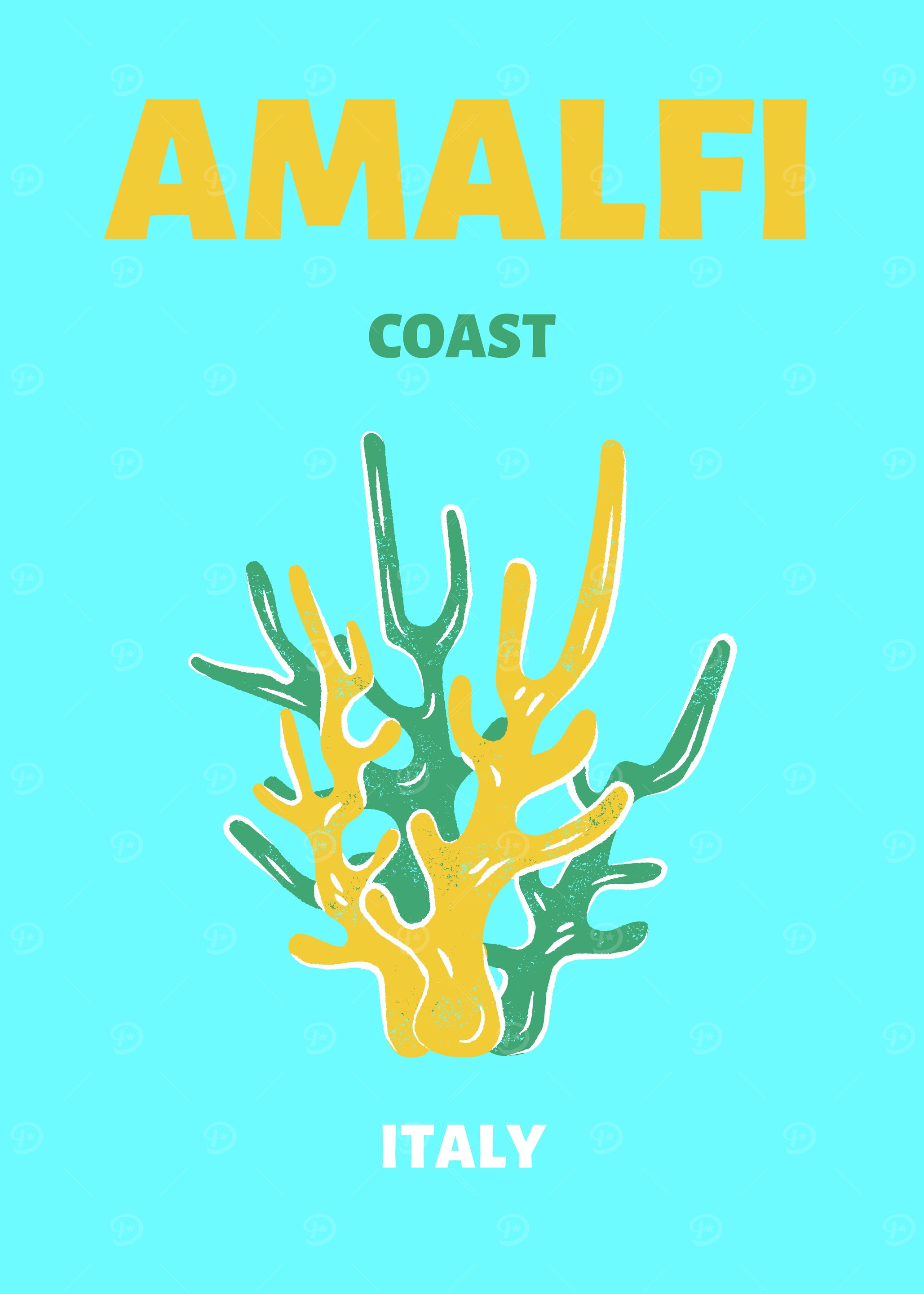 Amalfi Coast Italy Travel Poster