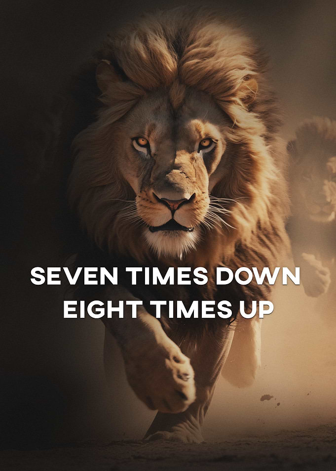 Lion with Motivational Text