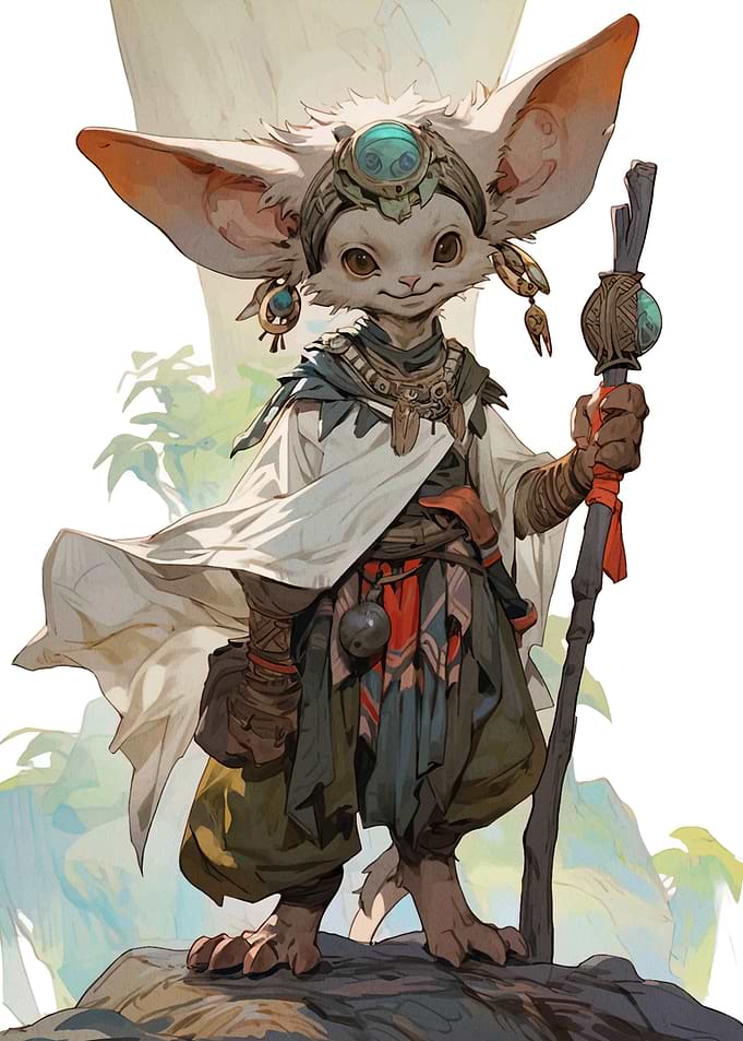 Anthropomorphic Mouse Character with Staff