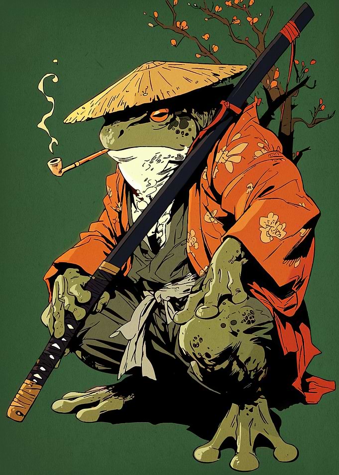 Frog Samurai Pipe Katana