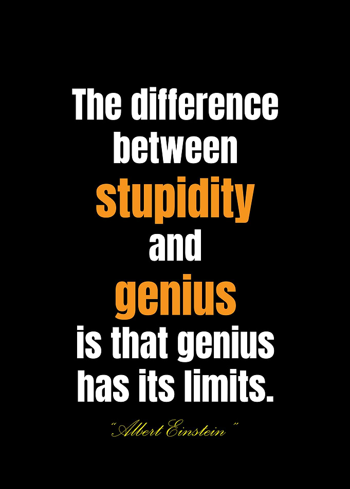 Einstein Quote: Stupidity and Genius
