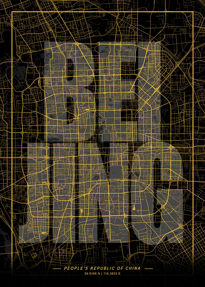 Beijing City Map Art