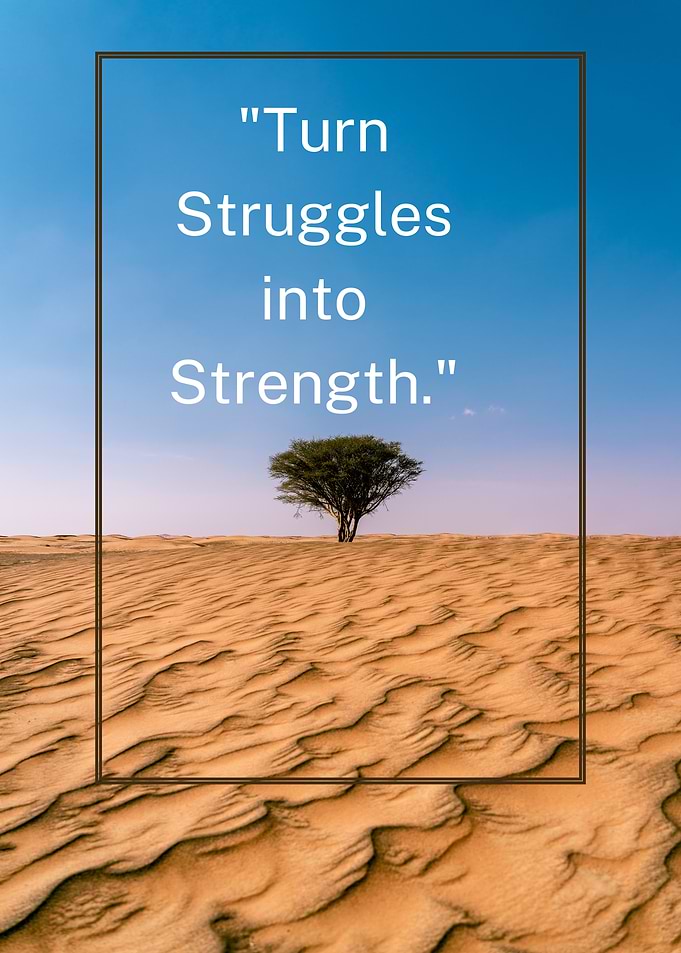 Turn Struggles into Strength Desert Scene
