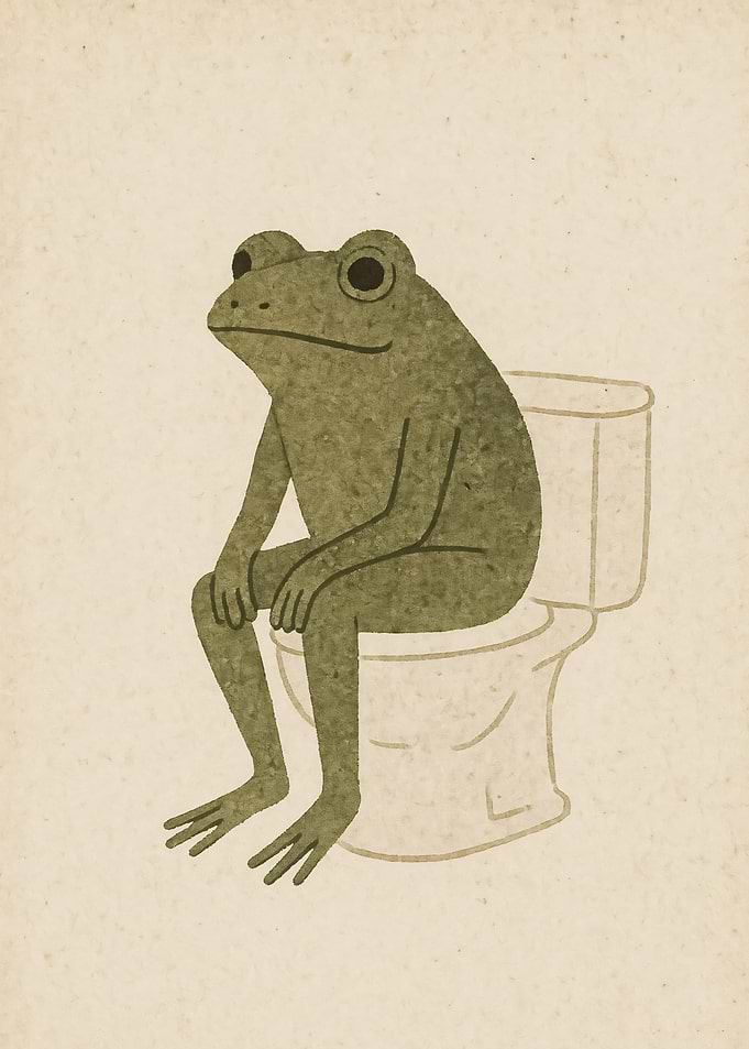 Frog on Toilet