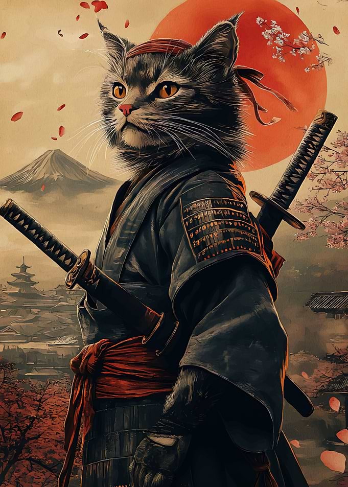 Samurai Cat Warrior