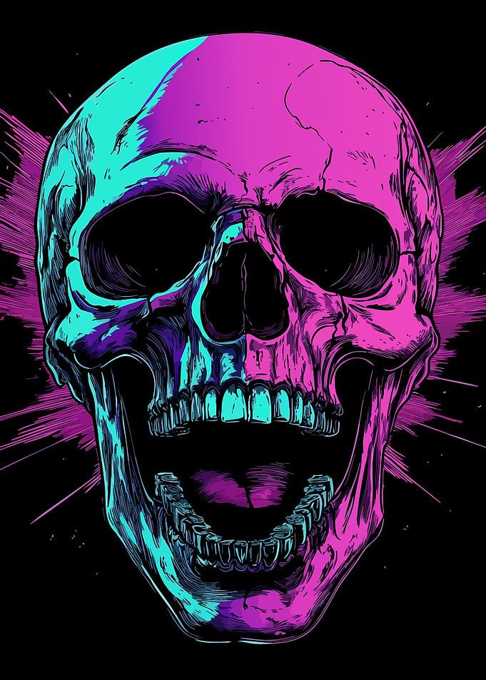 Vibrant Skull Illustration