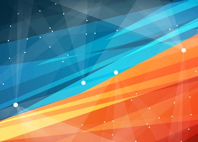 Abstract Blue and Orange Geometric Design
