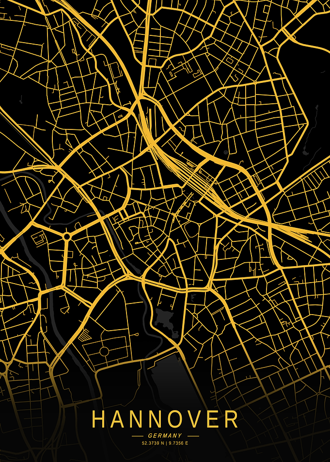 Golden Hannover City Map