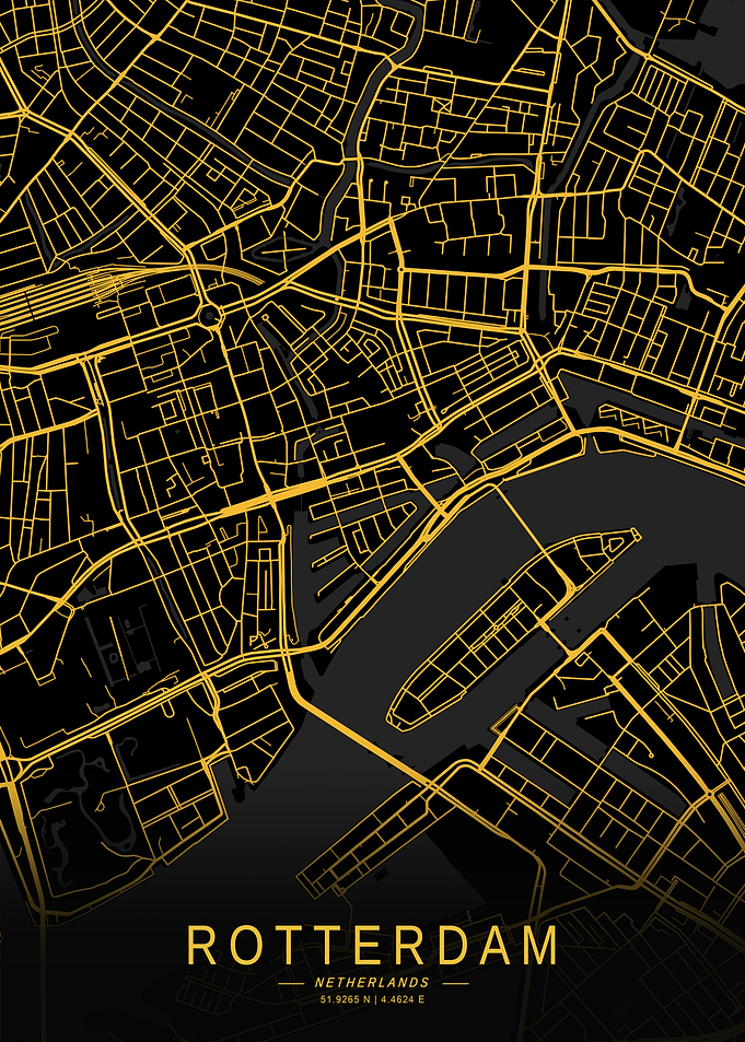 Golden Rotterdam City Map
