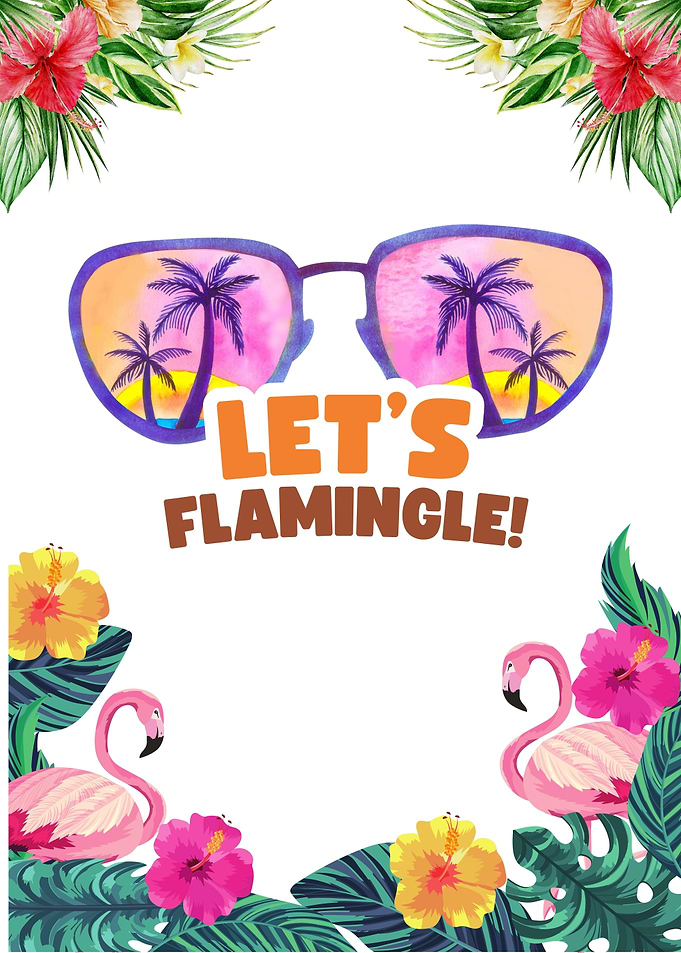 Let's Flamingle Tropical Illustration