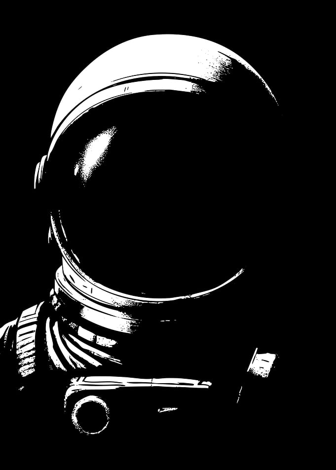 Monochrome Astronaut Helmet