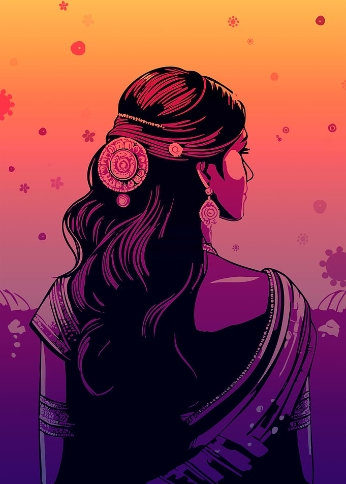 Woman with Traditional Jewelry Illustration