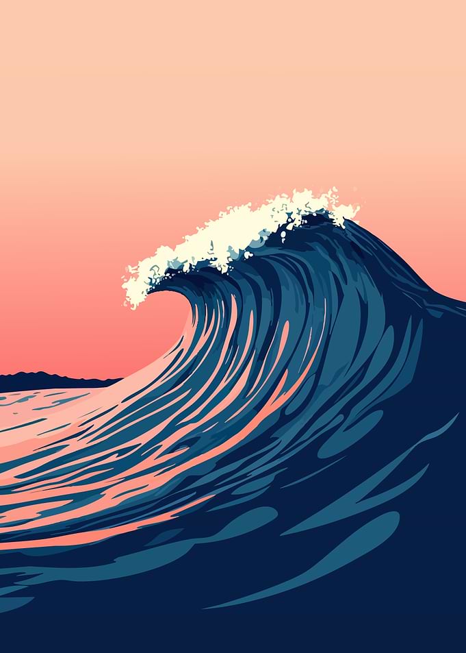 Stylized Ocean Wave Illustration