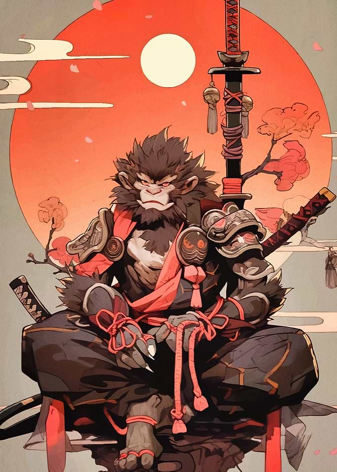 Monkey Samurai Warrior