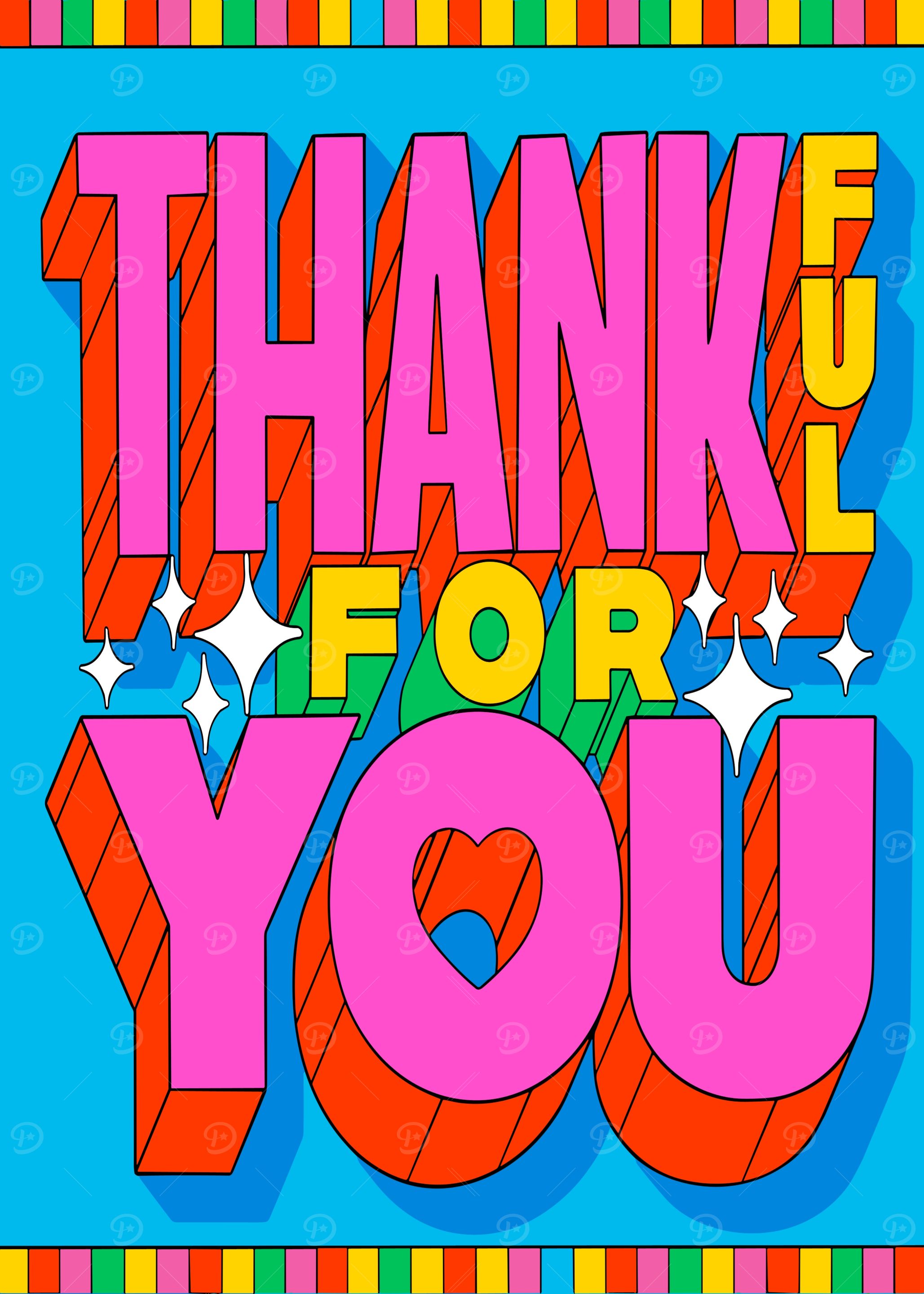 Thankful For You Colorful Graphic