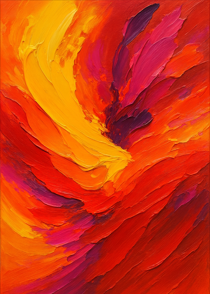 Abstract Painting: Fiery Colors