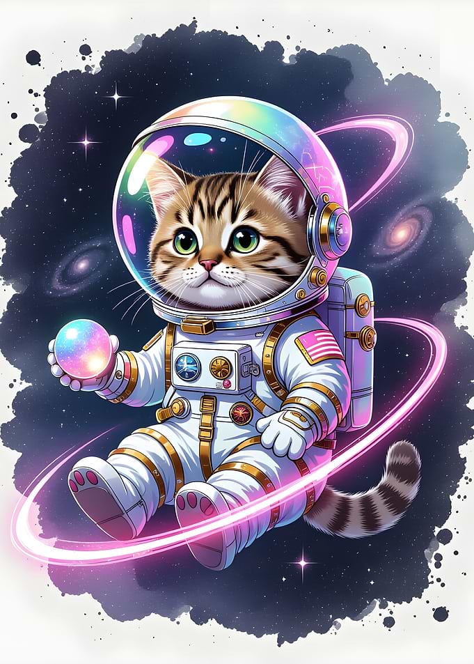 Astronaut Cat in Space