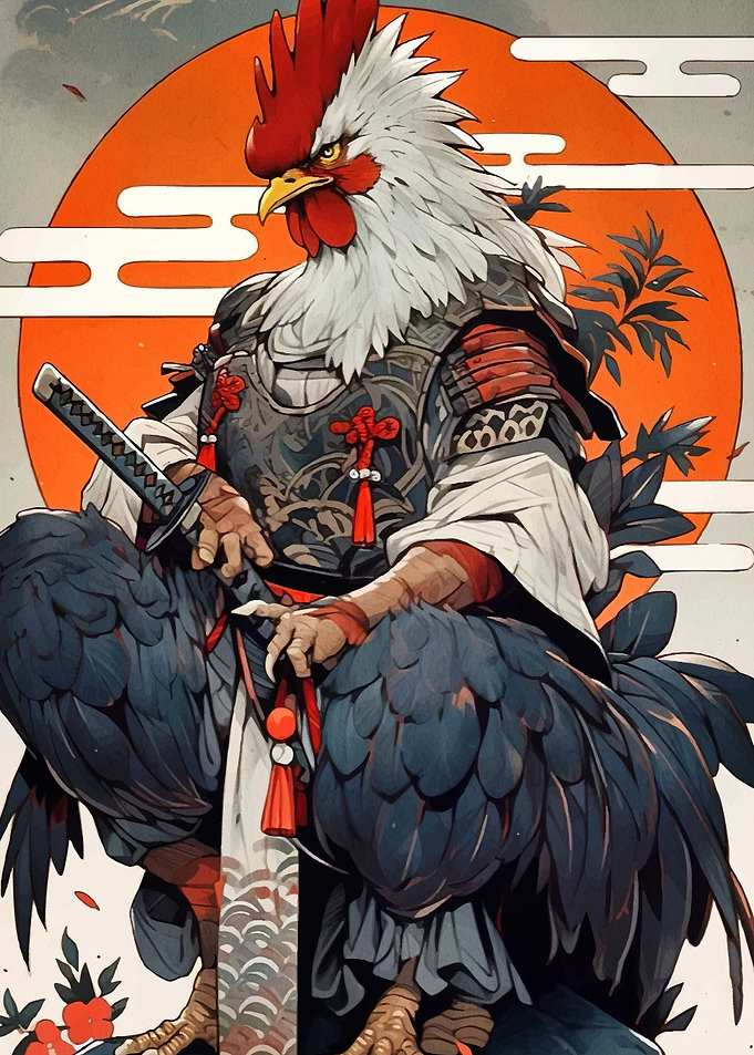 Samurai Rooster Warrior