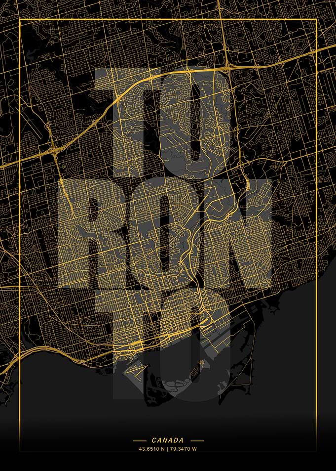Toronto City Map Art
