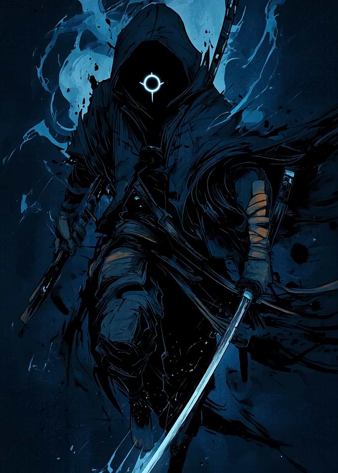 Hooded Warrior with Swords