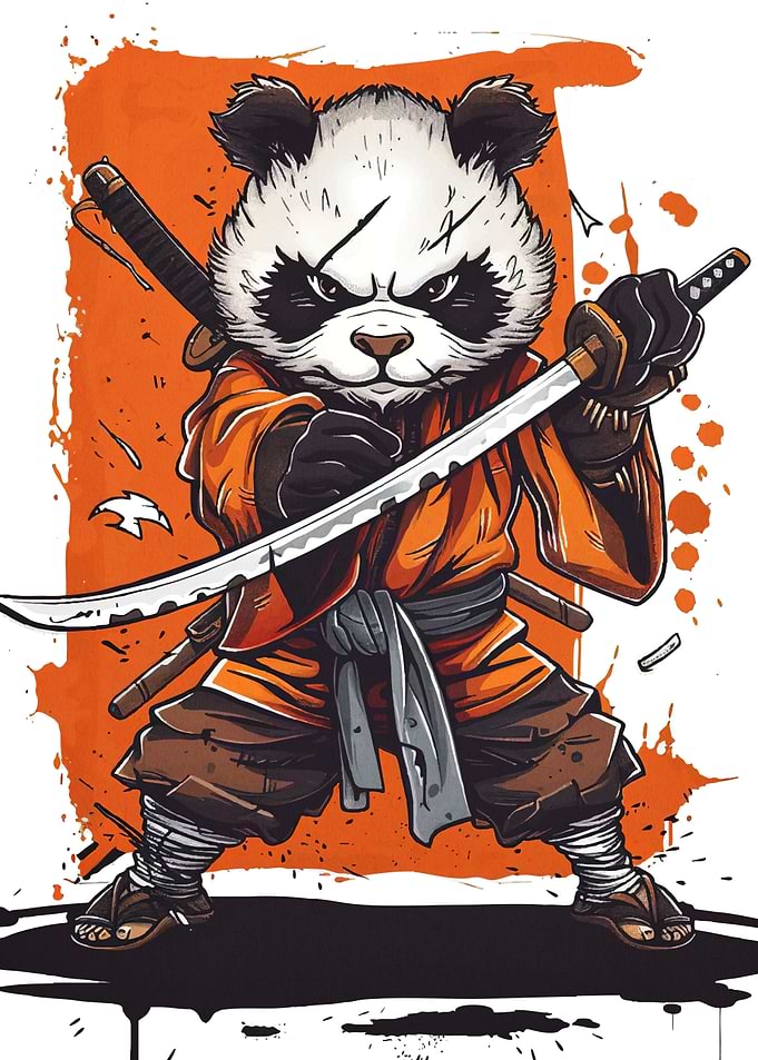 Panda Samurai Warrior