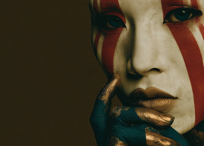 Oxide Veil | Crimson-Kabuki Portrait