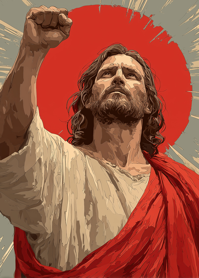 Jesus Christ with Raised Fist
