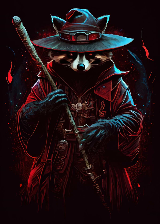 Raccoon Wizard Staff