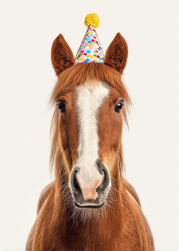 Horse with Party Hat