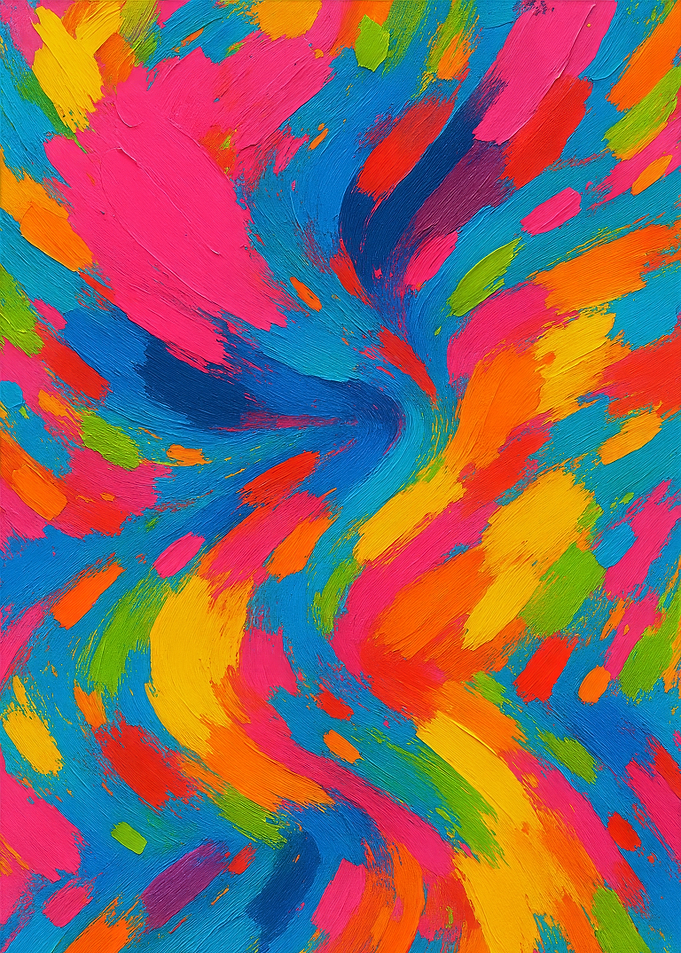 Colorful Abstract Brushstroke Painting
