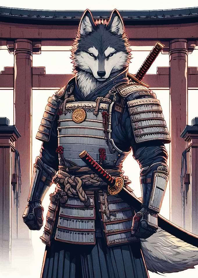 Wolf Samurai Warrior Japanese