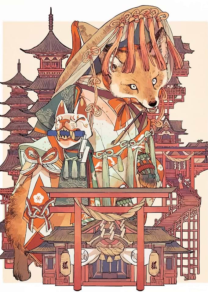 Fox Spirit Japanese Shrine
