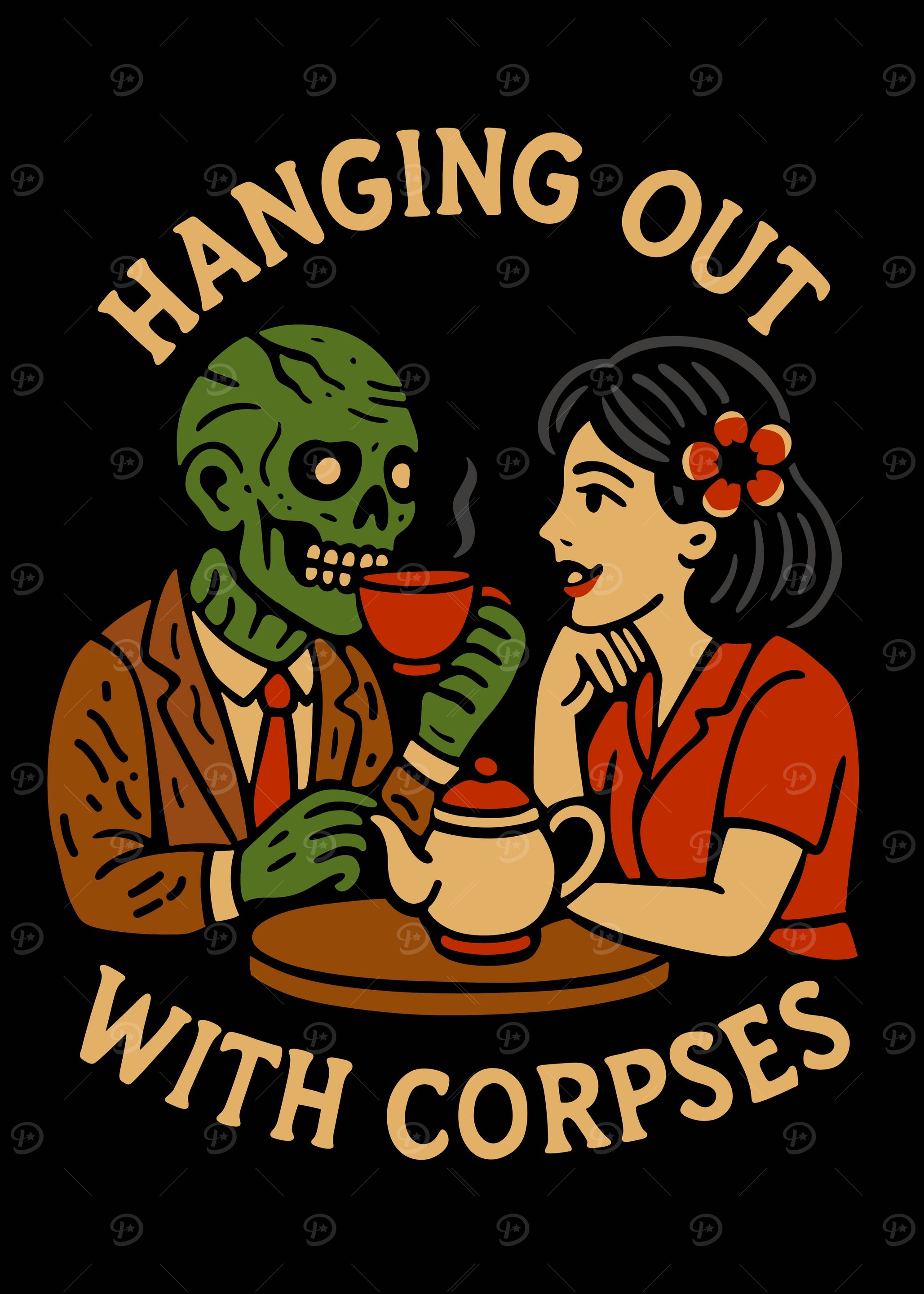 Hanging Out With Corpses Illustration