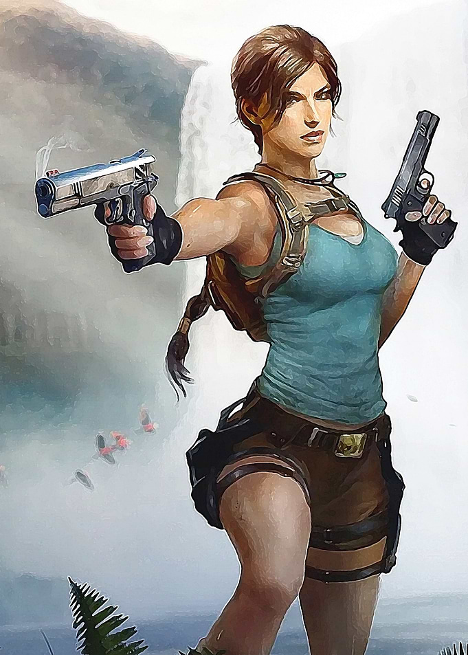 Lara Croft with Guns