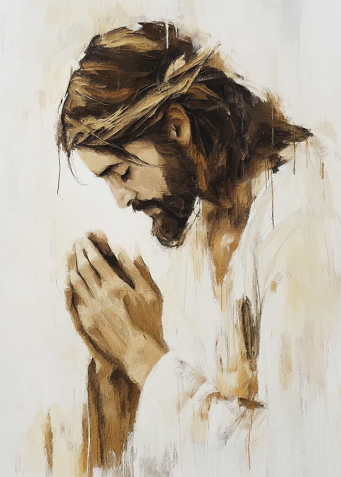 Jesus Christ in Prayer Painting