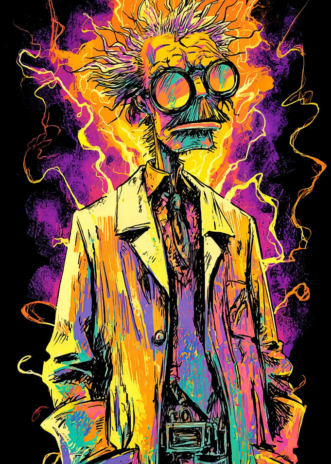 Colorful Mad Scientist Portrait