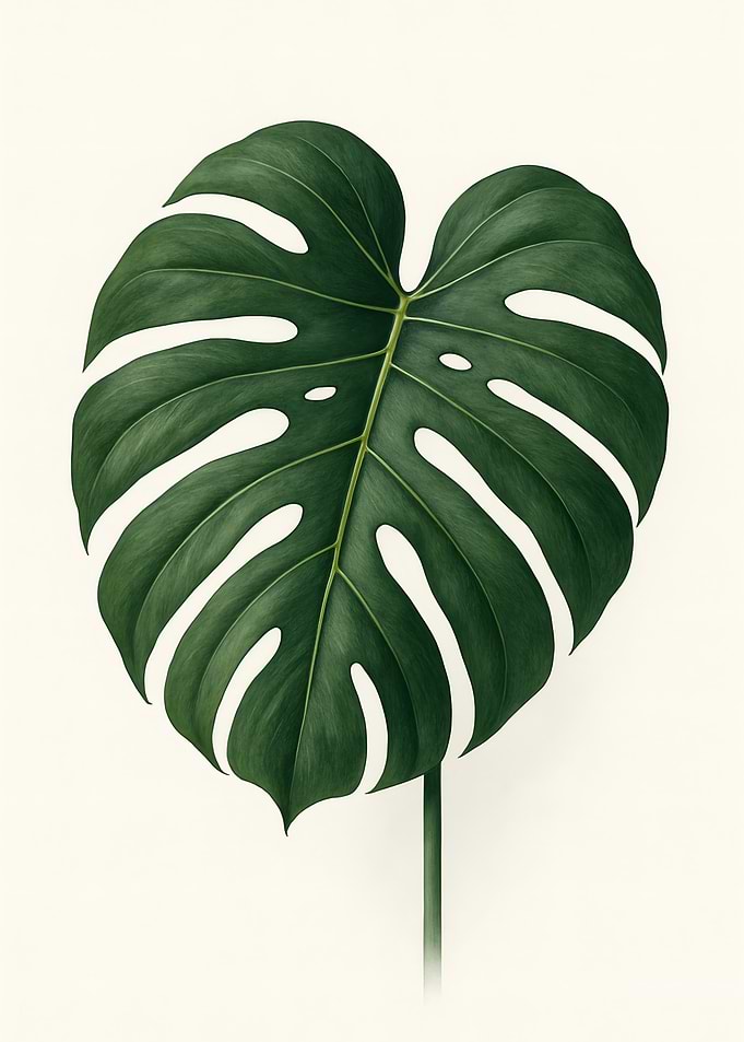Monstera Leaf Botanical Illustration