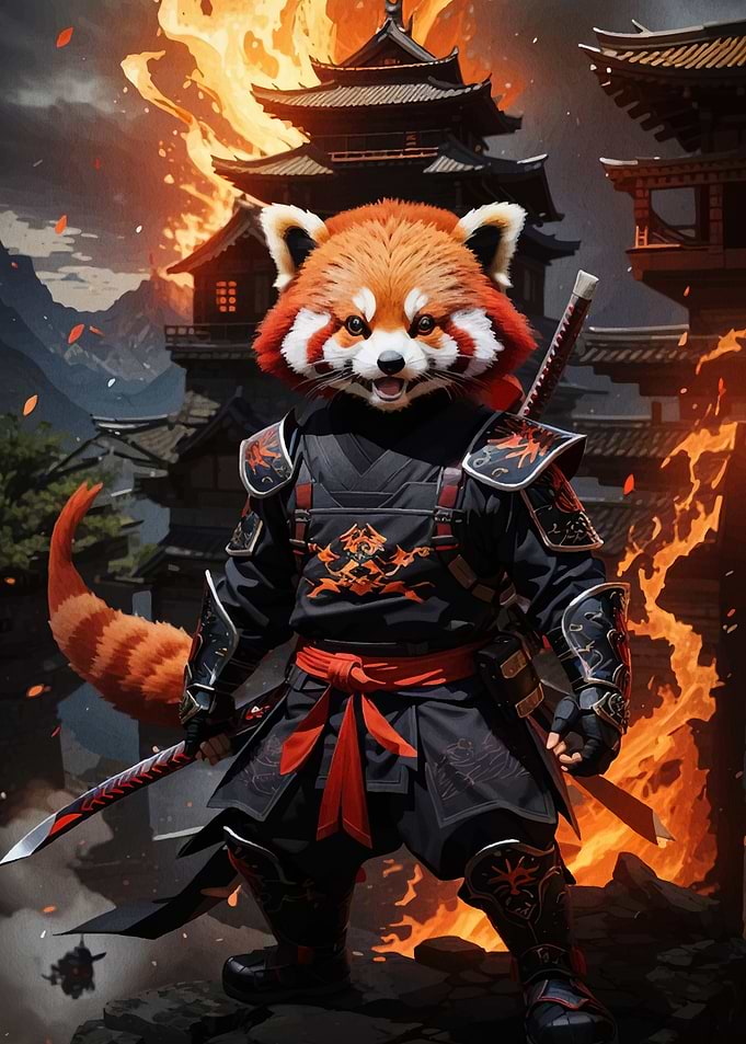 Panda Samurai Warrior