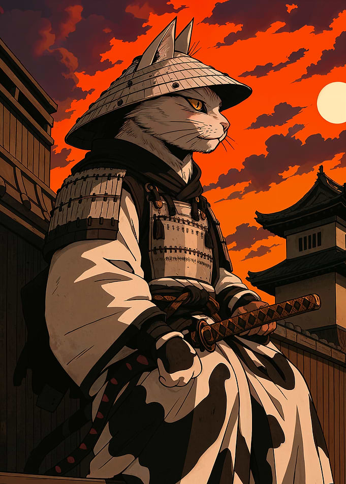Samurai Cat Warrior
