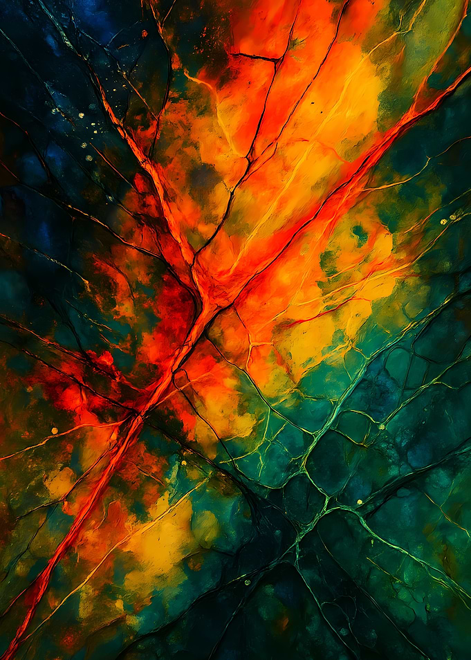Abstract Porcelain #76 - Abstract Veins of Color