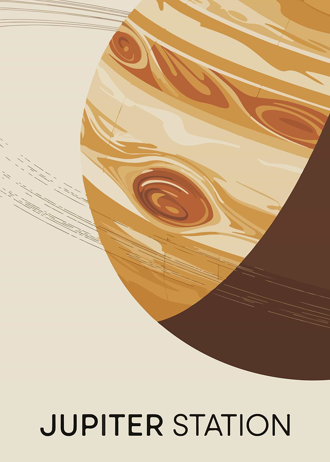 Jupiter Station Minimalist Poster