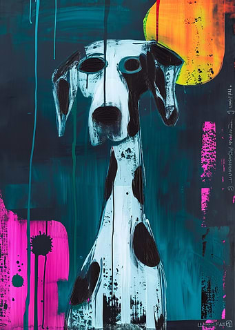 Abstract Dalmatian Dog Painting