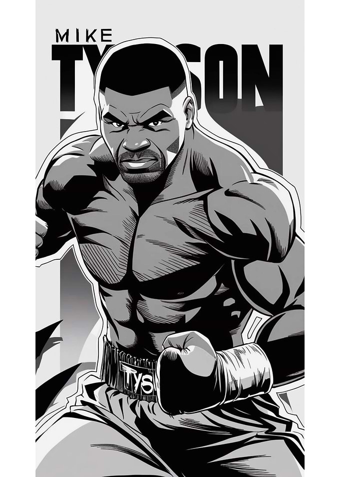 Mike Tyson Boxing Illustration